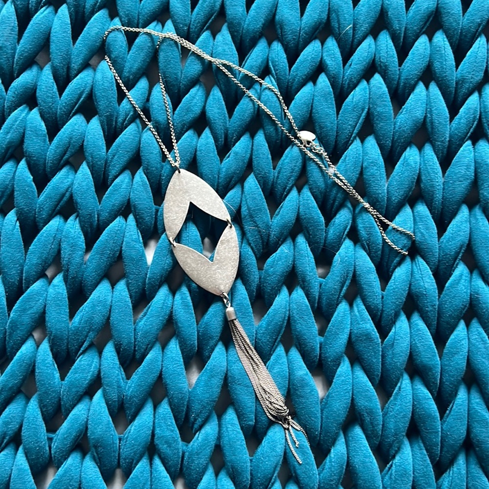 SALE: Anthropologie Long Silver Pendent Necklace